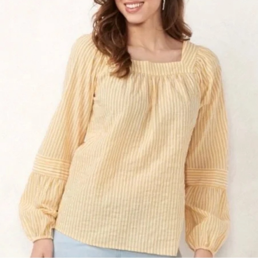 ⭐️5/$25⭐️ LC Lauren Conrad Yellow White Blouse